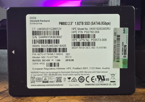 Samsung pm883 92tb - samsung, 1,92tb