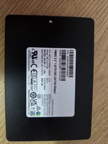 Samsung pm883 92tb ssd sata - 1,92tb,